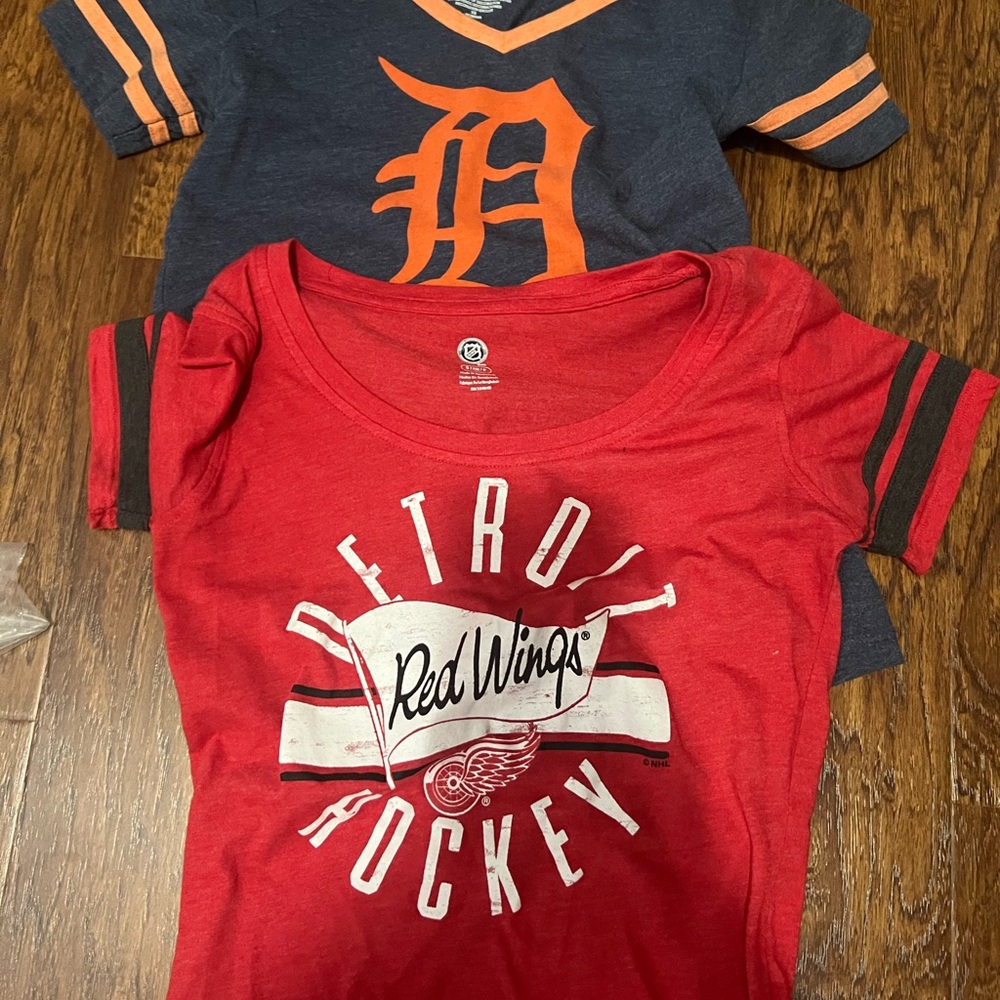 Detroit Tigers and Detroit Red Wings T-shirts